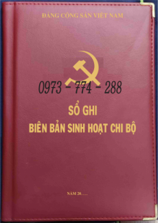 Sổ ghi biên bản sinh hoạt chi bộ bìa da