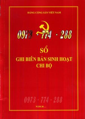 Sổ ghi biên bản sinh hoạt chi bộ bìa da