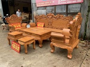 Bàn Ghế Phòng Khách Hoàng Gia Gỗ Gõ Đỏ