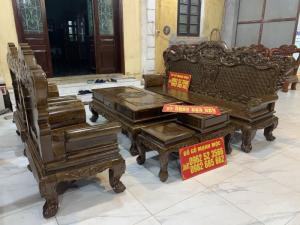 Bộ Bàn Ghế Phòng Khách Hoàng Gia Gỗ Mun Đuôi Công - Gọi 0962523566 (24/24) dogomanhmoc.com