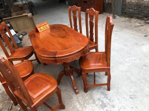 Bộ bàn ghế phòng ăn cây đàn gỗ gõ đỏ - Đồ Gỗ Mạnh Mộc
