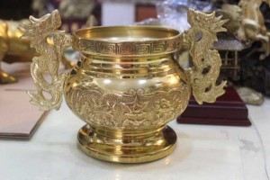 Lư quai thờ cúng bằng đồng cao 14cm