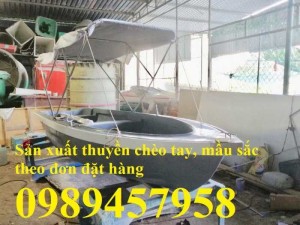 Thuyền nhựa chèo tay 3m, thuyền có mái che, Thuyền du lịch