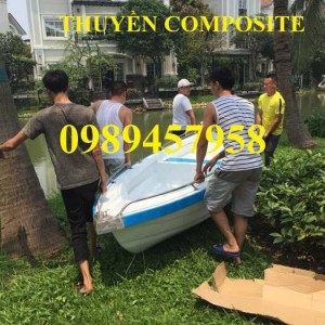 Thuyền nhựa chèo tay 3m, thuyền có mái che, Thuyền du lịch