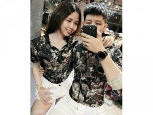 Áo sơ mi nam nữ 3D lụa đen rằn ri 80kg T