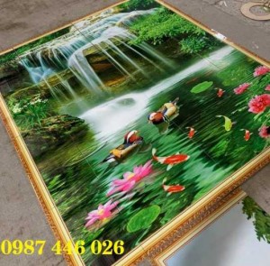 Tranh gạch Thực tế phong cảnh thác nước 3d