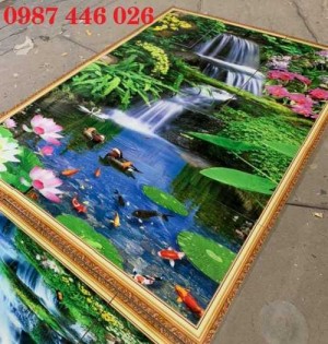 Tranh gạch Thực tế phong cảnh thác nước 3d