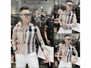 Áo sơ mi nam nữ Bbrr kem siêu hot TM