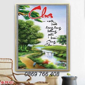 Gạch tranh ốp tường-tranh 3D phong cảnh thư pháp
