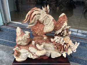 Tượng gỗ Gia đình kê _ Mỹ nghệ Âu Lạc