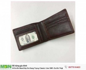 Ví Da Bò Nam Bóp Da Sang Trọng Classic Line 100% Da Bò Thật