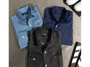 Áo sơ mi nam nữ denim xuất khẩu trơn4493