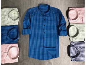 Áo sơ mi nam nữ dài tay Plo caro nhí4494