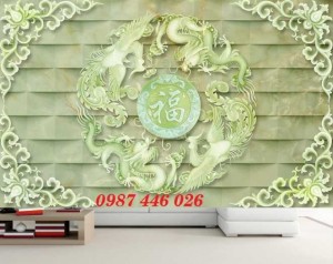 Tranh gạch men Rồng Phụng Vàng HP8194