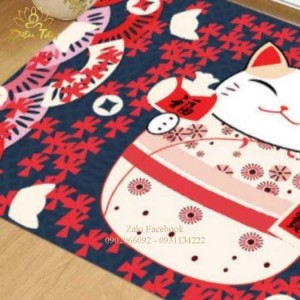Thảm trải sàn nỉ Mèo thần tài size 60cmx90cm