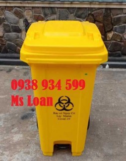 Thùng rác đạp chân 120 lít nhựa hpde