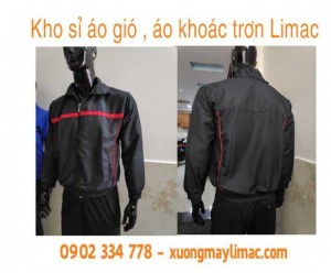 Bán Phôi Áo khoác Gió màu đen trơn dùng In Chuyển Nhiệt
