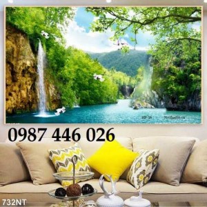 Tranh gạch men thác nước mặt trời HP891