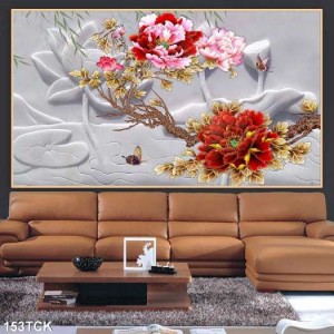 Gạch tranh-gạch tranh hoa mẫu đơn 3D