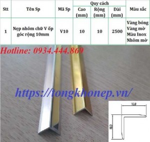Phân phối nẹp nhôm chữ V10mm