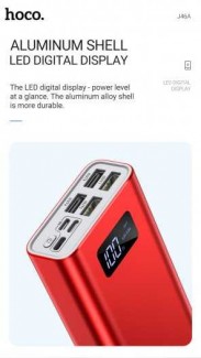 Pin dự phòng Hoco J46A 20000mah 4 cổng USB 2.0A màn hình led mới