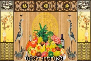 Tranh gạch men phòng thờ, gach trang trí phòng thờ HP392