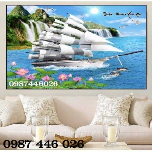 Gạch tranh thuận buồm xuôi gió HP591