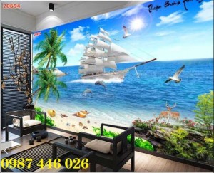 Gạch tranh thuận buồm xuôi gió HP591
