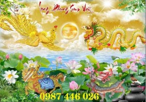 Tranh rồng, gạch tranh rồng phụng, tranh ốp tường HP113