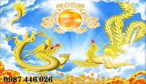 Tranh rồng, gạch tranh rồng phụng, tranh ốp tường HP113