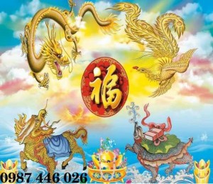 Tranh rồng, gạch tranh rồng phụng, tranh ốp tường HP113