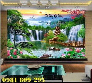 Tranh gạch phong cảnh - gạch tranh 3d ốp tường phòng khách