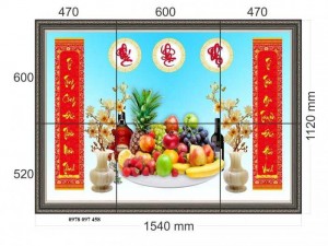 Tranh gạch men ốp tường phòng thờ