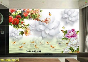 Tranh hoa 3D - tranh gạch men 3D