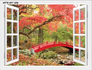 Tranh cửa sổ 3D - tranh gạch men