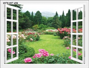 Tranh cửa sổ 3D - tranh gạch men