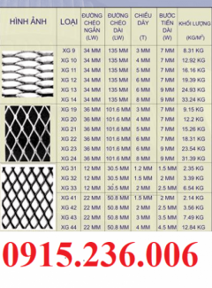 Lưới dập giãn, Lưới XG19, XG20, XG21... khổ 1m, 1,2m, 1,5m giá rẻ