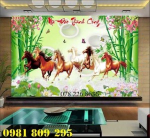 Gạch tranh 3d - tranh gạch men bát mã , tranh ngựa
