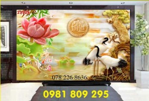 Tranh gạch 3d tùng hạc ngênh khách - gạch tranh sứ ngọc