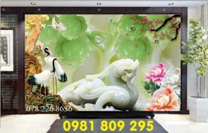 Tranh gạch 3d tùng hạc ngênh khách - gạch tranh sứ ngọc