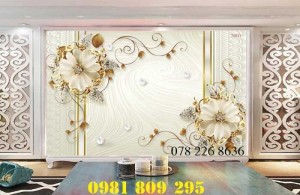 Gạch tranh 3d hoa ngọc trang trí - tranh 3d ốp tường phòng ngủ