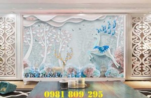 Gạch tranh 3d hoa ngọc trang trí - tranh 3d ốp tường phòng ngủ