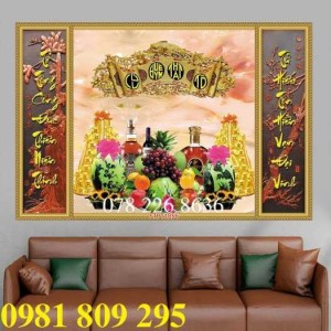 Gạch tranh phòng thờ - tranh gạch men 3d ốp tường
