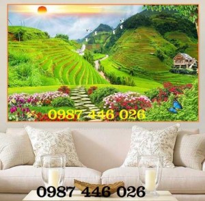 Tranh gạch men phong cảnh cây xanh HP1003