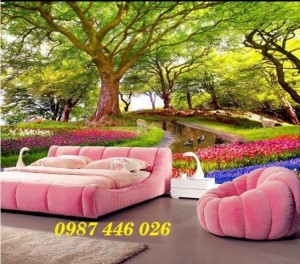 Tranh gạch men phong cảnh cây xanh HP1003