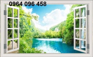 Tranh gạch men 3d cửa sổ