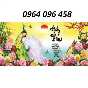 Tranh gạch 3d - gạch tranh 3d chim công - XVC1