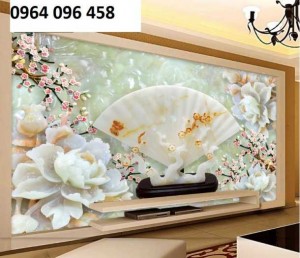 Tranh gạch 3d giả ngọc phòng khách - CBB4
