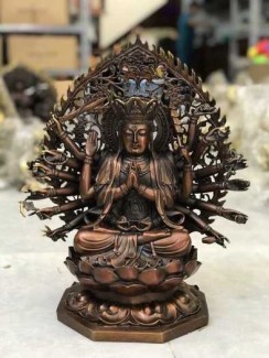 Phật chuẩn đề 43cm bằng đồng nguyên chất