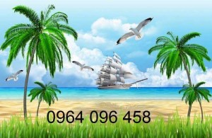 Gạch tranh 3d thuyền buồm